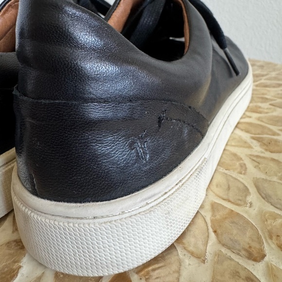 Frye Ivy Black Lace up Leather Sneakers size 9.5M - Picture 3 of 10